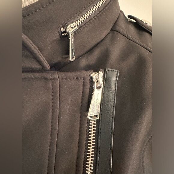 MICHAEL Michael Kors jacket black S multi zips hood assemetrical elegant. - Picture 10 of 16